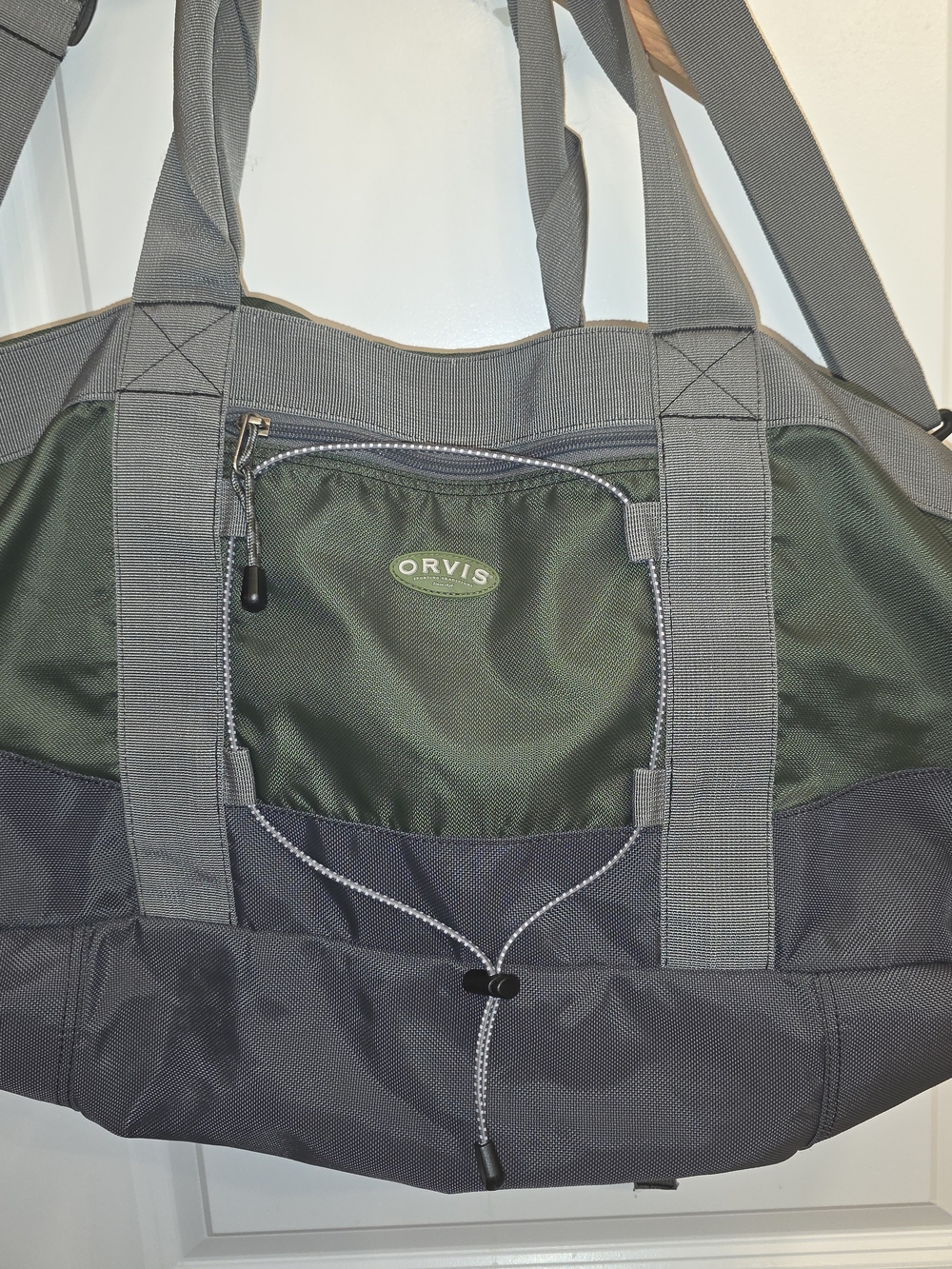 Genuine ORVIS Large Duffle Bag – Forest Green & Charcoal Grey